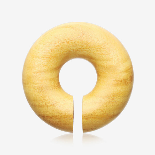 A Pair of Jackfruit Wood Hoop Hanger Plug-Yellow