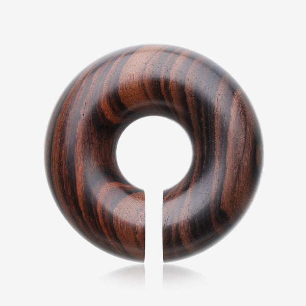 A Pair of Rosewood Hoop Hanger Plug-Orange/Brown