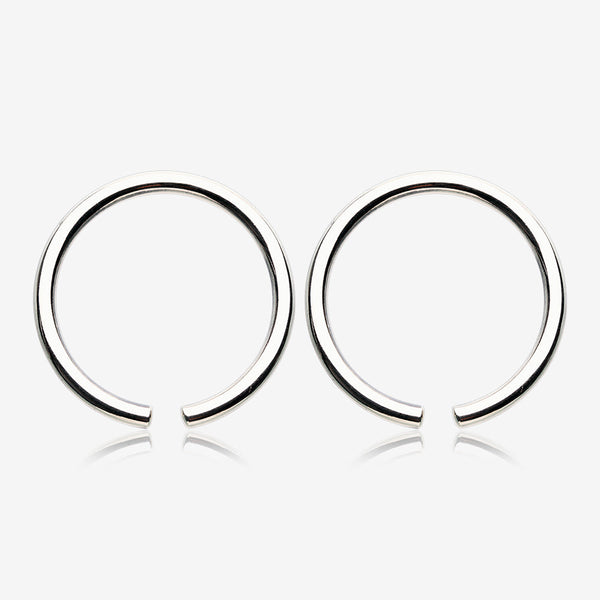 A Pair of Solid White Brass Hoop Ear Weight Hanger