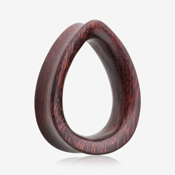 A Pair of Teardrop Dark Tamarind Wood Double Flared Tunnel Plug