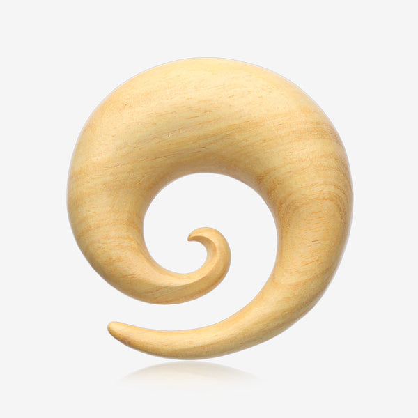 A Pair of Jackfruit Wood Spiral Hanger Plug-Yellow