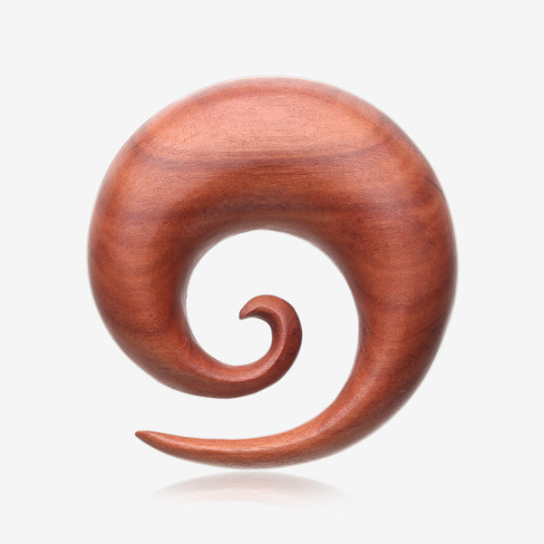 A Pair of Sabo Wood Spiral Hanger Plug-Orange/Brown