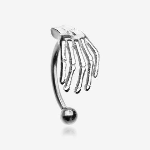 Skeleton Hand of Death Curved Barbell