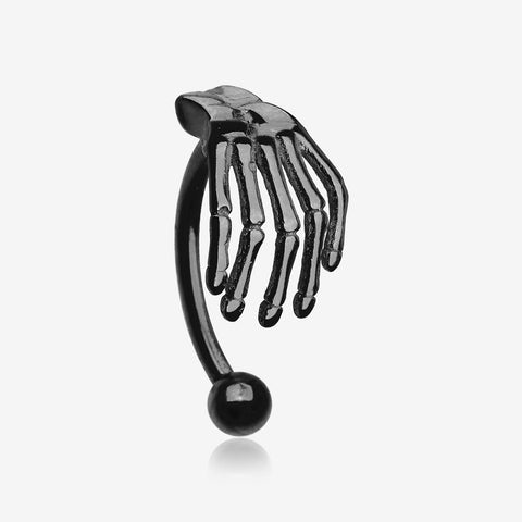 Blackline Skeleton Hand of Death Curved Barbell