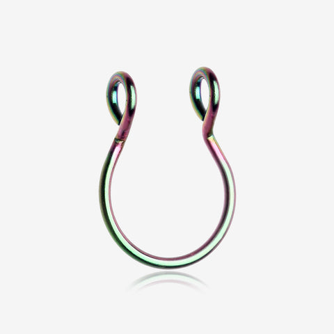 Colorline Simple Loop Steel Non-Piercing Fake Septum Ring