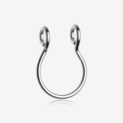 Simple Loop Steel Non-Piercing Fake Septum Ring