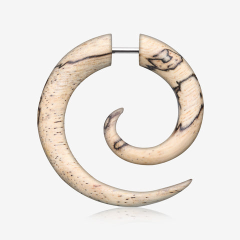 A Pair of Old Tamarind Wood Fake Spiral Hanger Earring