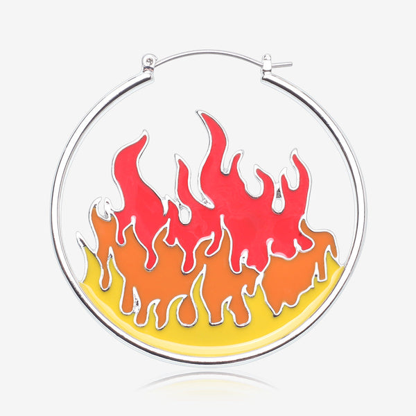 A Pair of High Flame Art Plug Hoop Earring