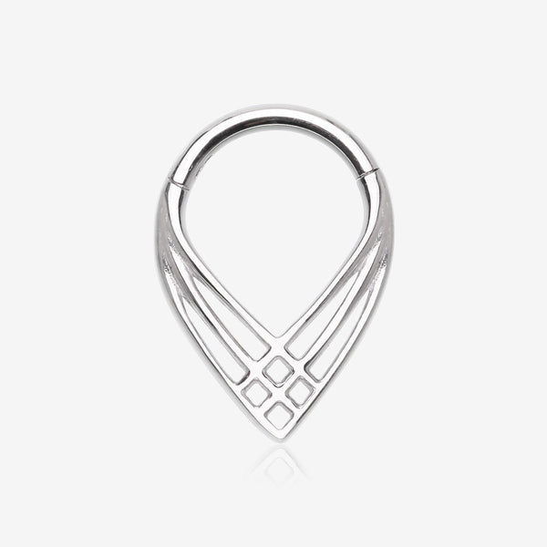 Triple Cross Weave Clicker Hoop Ring