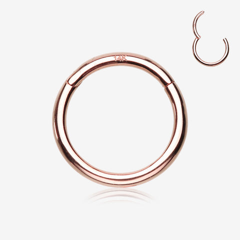 14 Karat Rose Gold Simple Seamless Clicker Ring