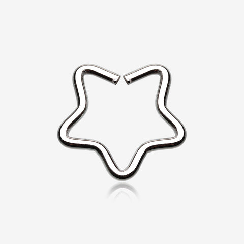 Star Hoop Cartilage Tragus Earring-Steel