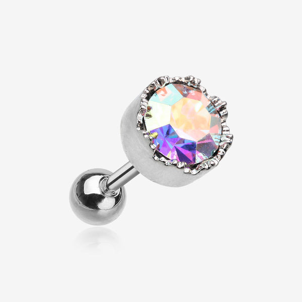 Aurora Princess Sparkle Cartilage Tragus Barbell-Aurora Borealis