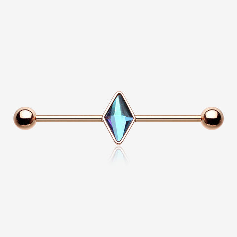 Rose Gold Vitrail Sparkle Industrial Barbell-Vitrail Medium