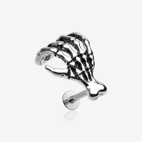 The Zombie Skeletal Hand Steel Labret-Steel