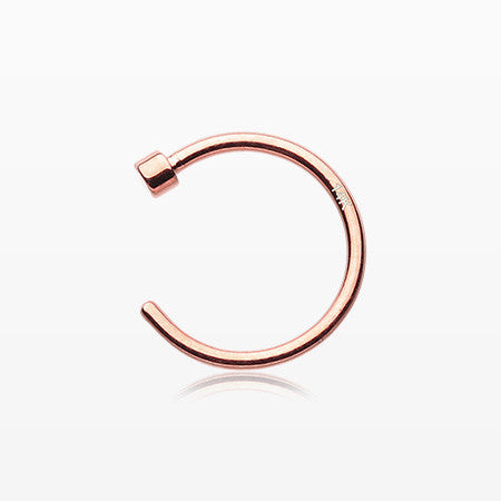 14 Karat Rose Gold Nose hoop Ring-Rose Gold