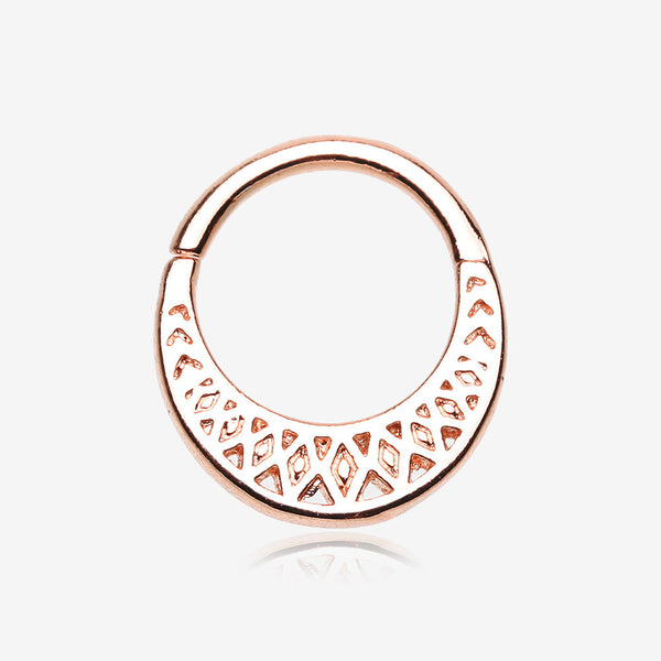 Rose Gold Ceres Filigree Septum Twist Loop Ring