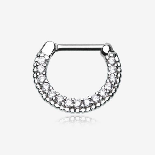 Sparkle Essentia Multi-Gem Dainty Septum Clicker-Clear Gem