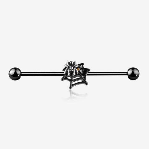 Blackline Venom Spider Web Sparkle Steel Industrial Barbell