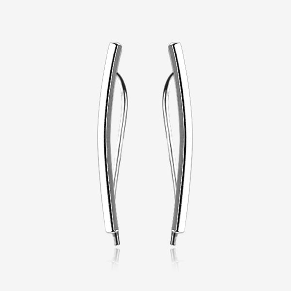 A Pair of Modern Curve Essence Ear Climber Earring