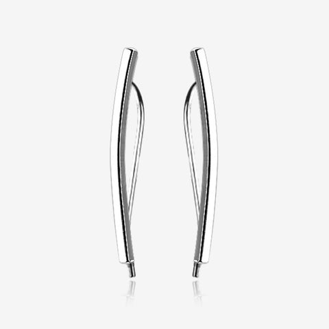 A Pair of Modern Curve Essence Ear Climber Earring