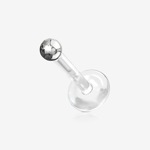 14 Karat White Gold Push-In Ball Top Bio-Flex Labret