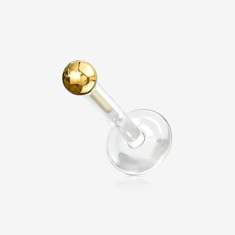 14 Karat Gold Push-In Ball Top Bio-Flex Labret