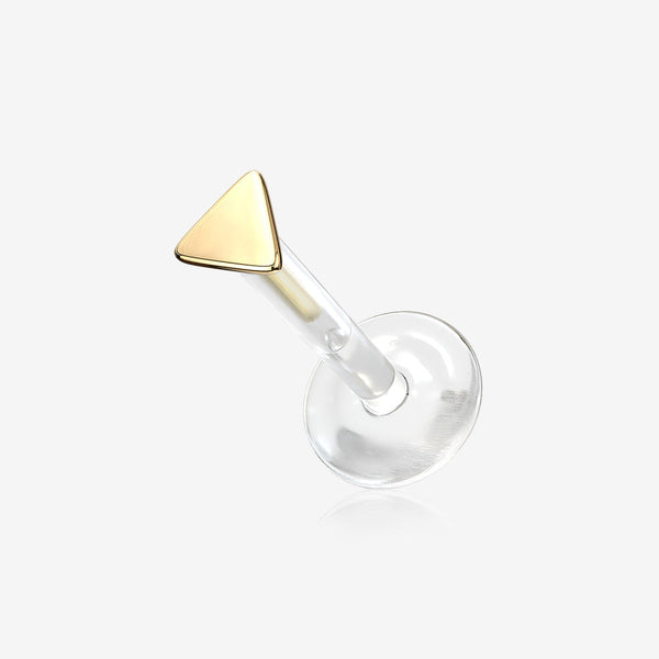 14 Karat Gold Triangle Plate Top Bio-Flex Labret