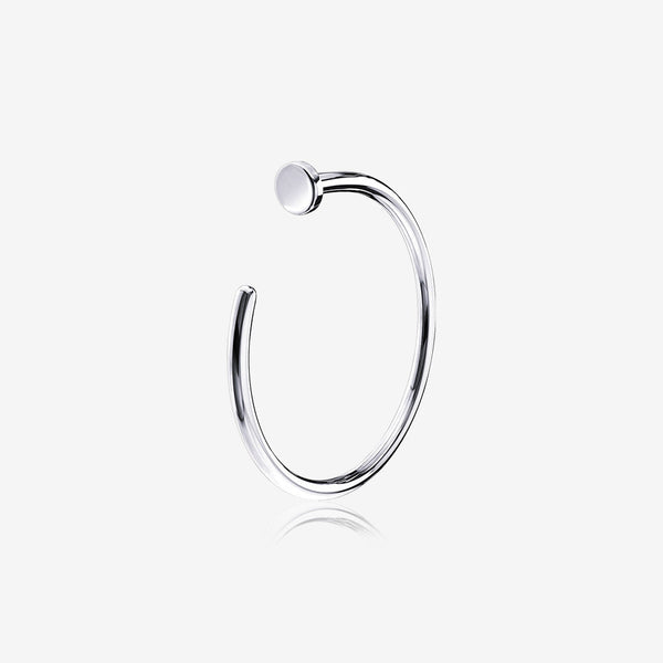 14 Karat White Gold Basic Nose Hoop Ring