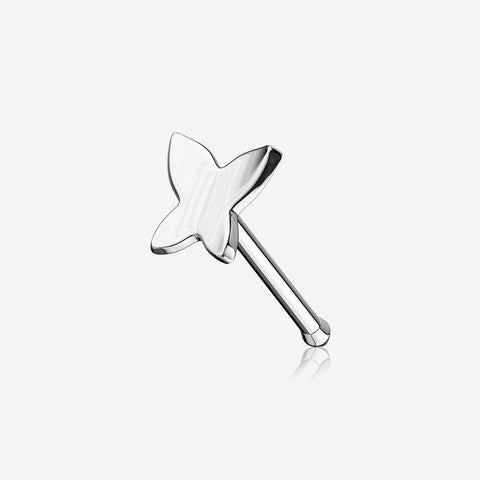 14 Karat White Gold Butterfly Nose Stud Ring