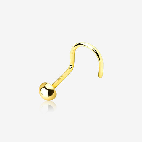 14 Karat Gold Solid Dome Top Nose Screw Ring