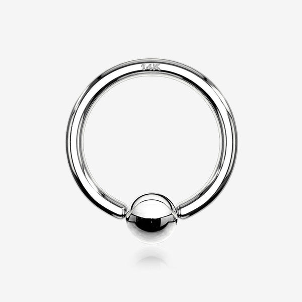 14 Karat White Gold Basic Captive Bead Ring