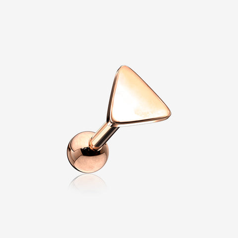 Rose Gold Flat Triangle Top Cartilage Tragus Barbell Earring