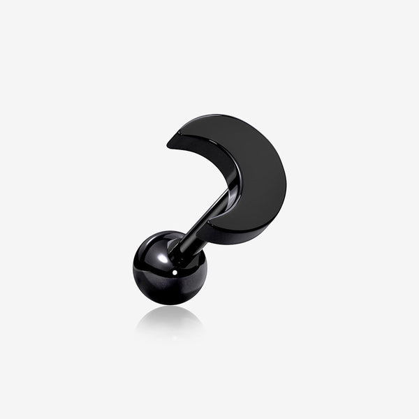 Blackline Flat Crescent Moon Top Cartilage Tragus Barbell Earring