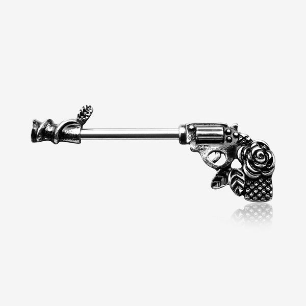 A Pair of Antique Rose Vine Pistol Gun Nipple Barbell