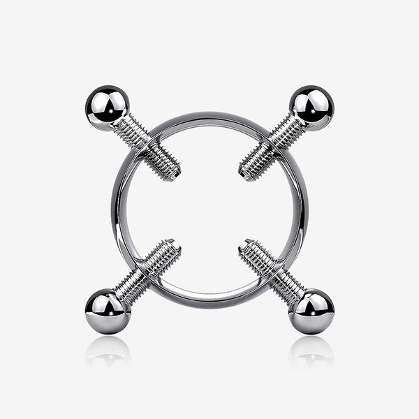 Steel Non-Piercing Adjustable Screw Clamp Nipple Ring