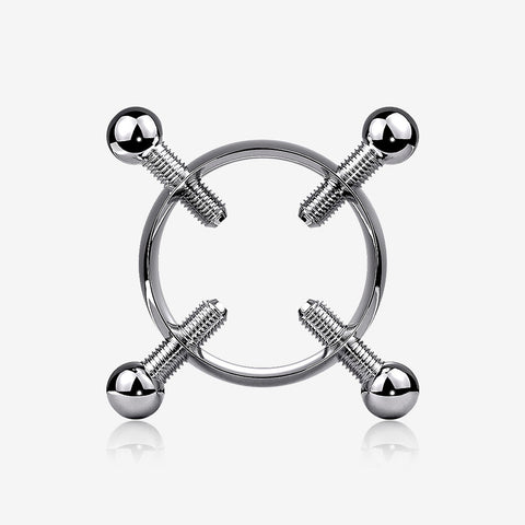 Steel Non-Piercing Adjustable Screw Clamp Nipple Ring