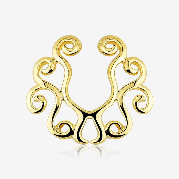 Golden Goddess Flora Clip On Non-Piercing Nipple Shield Ring