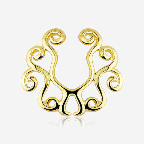 Golden Goddess Flora Clip On Non-Piercing Nipple Shield Ring