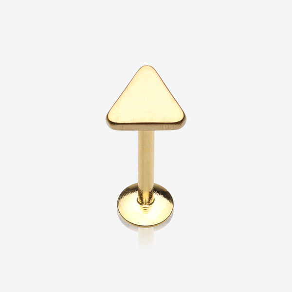 Golden Minimalist Triangle Top Internally Threaded Steel Labret