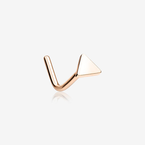 Rose Gold Triangle Plate Top Basic Steel L-Shaped Nose Ring