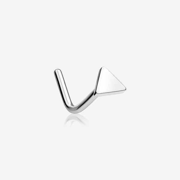 Triangle Plate Top Basic Steel L-Shaped Nose Ring