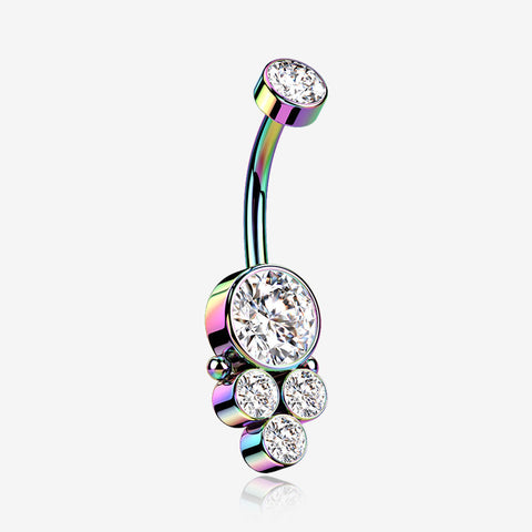 Colorline Trinity Bali Sparkle Internally Threaded Belly Button Ring-Clear Gem