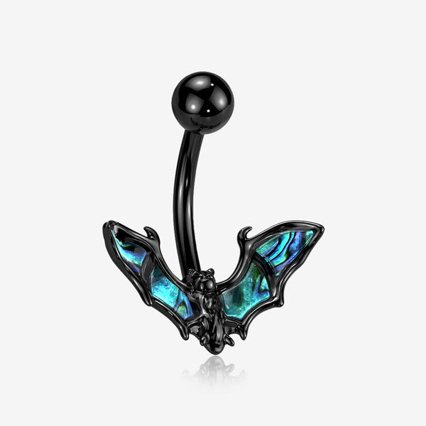 Blackline Abalone Night Bat Belly Button Ring