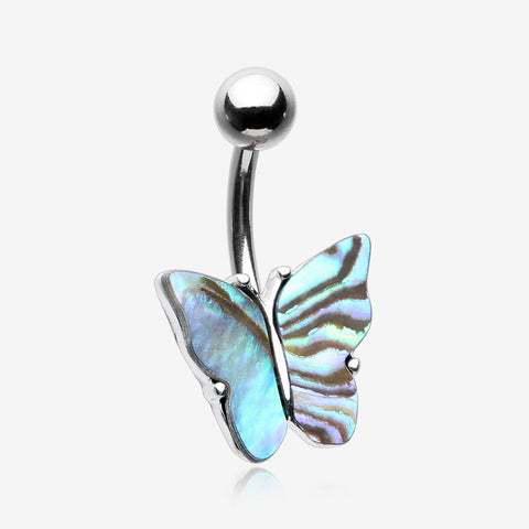 Abalone Natural Shell Butterfly Belly Button Ring