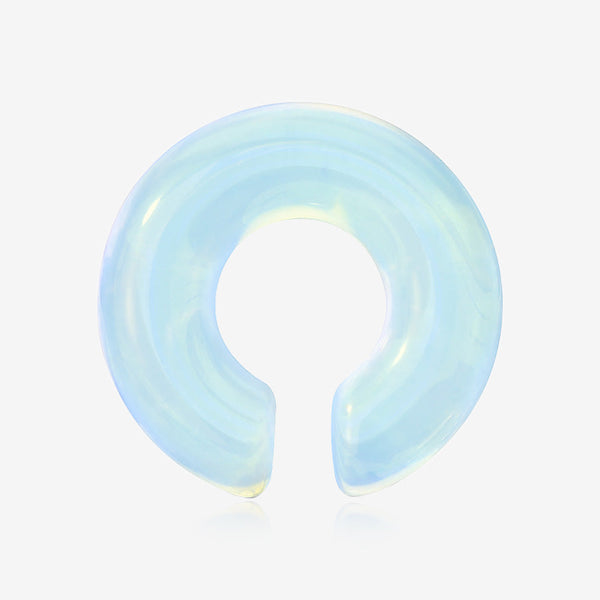 A Pair of Opalite Stone Hoop Hanger Plug