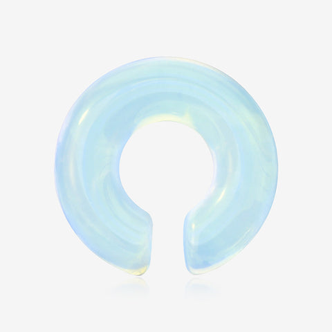 A Pair of Opalite Stone Hoop Hanger Plug