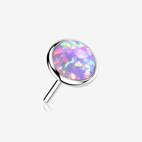 14 Karat White Gold OneFit Threadless Bezel Fire Opal Top Part-Purple Opal