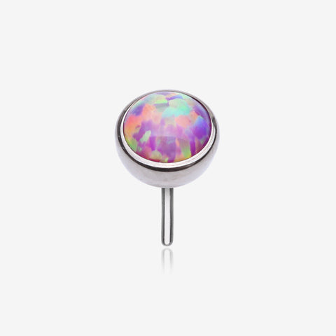 Implant Grade Titanium OneFit Threadless Bezel Set Fire Opal Top Part-Pink Opal