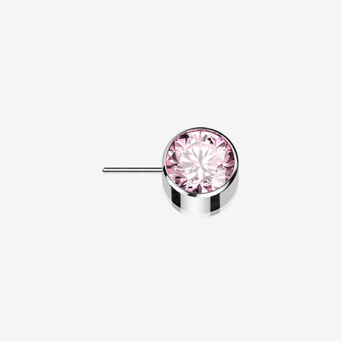 Implant Grade Titanium OneFit Threadless Bezel Set Sparkle Front Facing Part-Pink