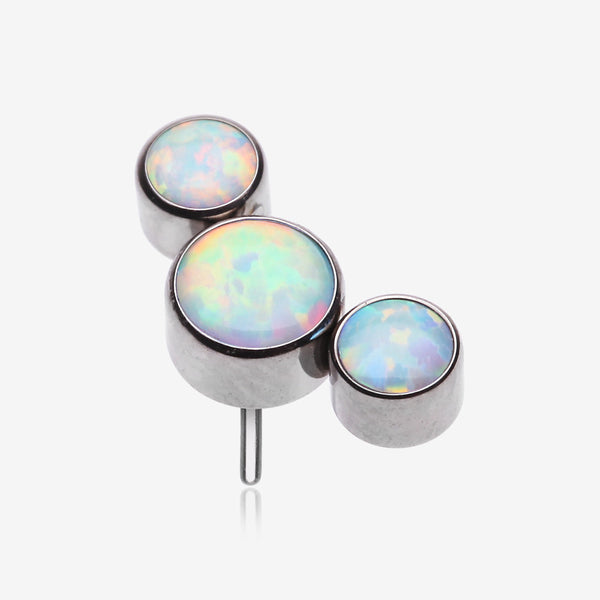 Implant Grade Titanium OneFit Threadless Journey Fire Opal Trio Top Part-White Opal